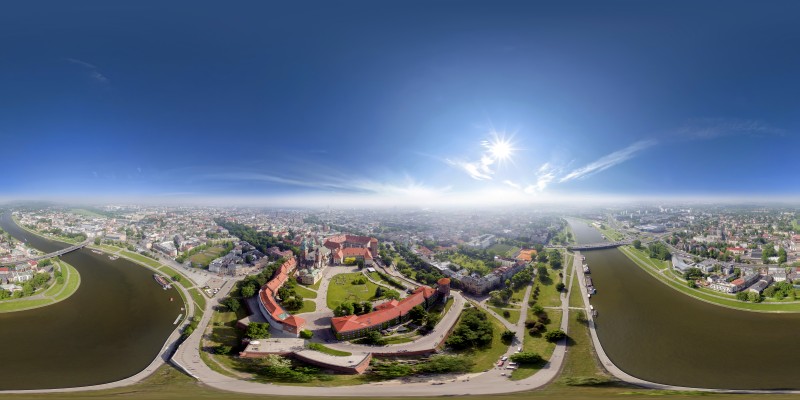 Panorama 360 - Wawel z lotu ptaka